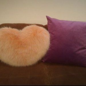 Large fluffy pillows - pink and purple